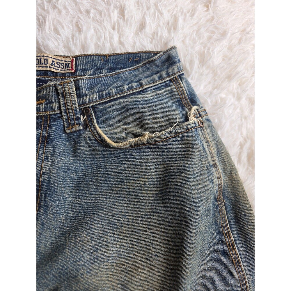 US Polo Assn Carpenter Jeans 31 X 32 Relaxed Wide Leg Distressed Vintage - Picture 5 of 16